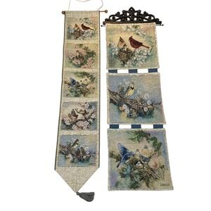 Lena Liu Songs of Spring Tapestry Wall Hanging Set Birds Cardinal USA